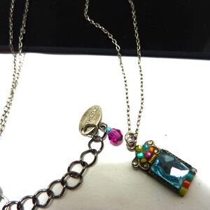 FIREFLY Signed Multicolor Crystals Rhinestones Glass Beaded Chic BOHO Necklace